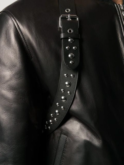 Shop Alexander Mcqueen Studded Harness Bomber Jacket In Black