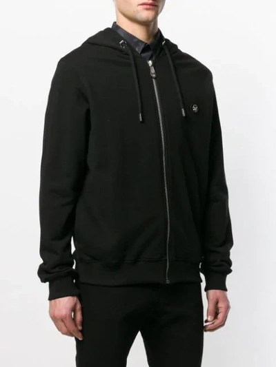 Shop Philipp Plein Embellished Skull Hoodie In Black