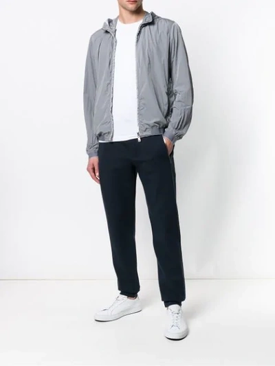 Shop Emporio Armani Lightweight Hooded Jacket In Grey