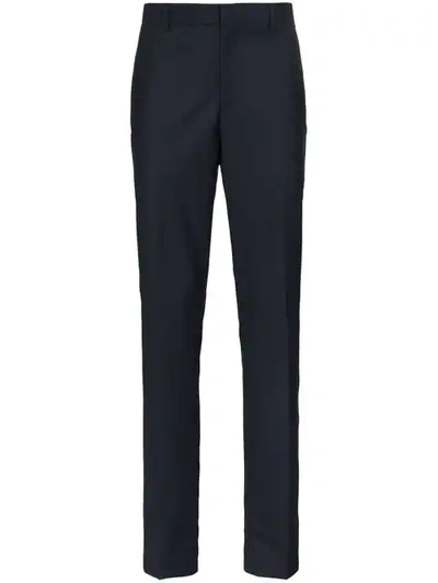 Shop Calvin Klein 205w39nyc Navy Wide Leg Side Stripe Trousers In Blue