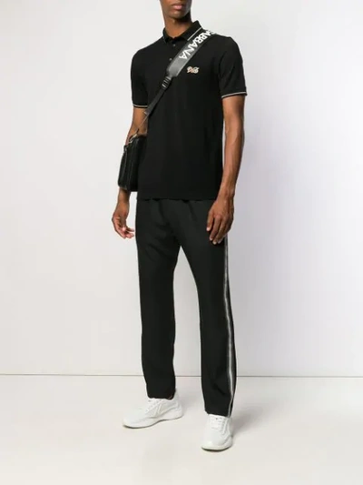 Shop Dolce & Gabbana Logo Short-sleeve Polo Shirt In Black