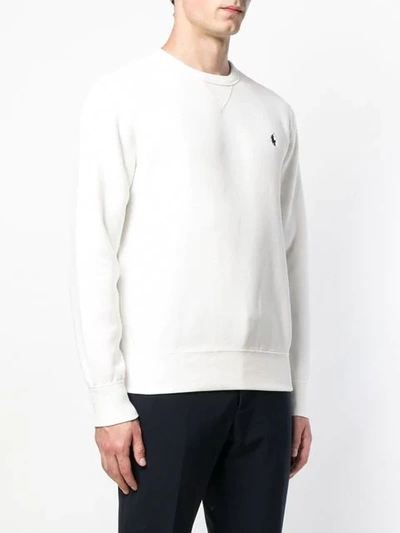 Shop Polo Ralph Lauren Logo Jersey Sweatshirt In White