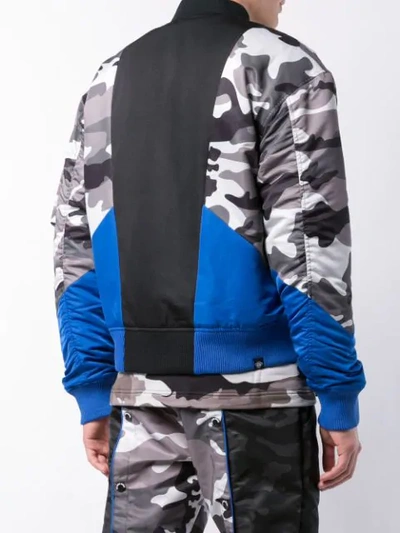 Shop Mostly Heard Rarely Seen Camouflage Print Bomber Jacket In Black