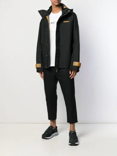 Shop Helmut Lang Tech Zip Up Jacket In Black