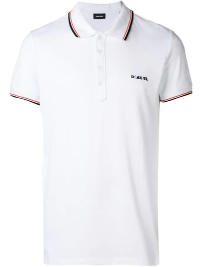 Shop Diesel T-randy Polo Shirt In White
