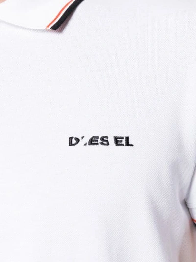 Shop Diesel T-randy Polo Shirt In White
