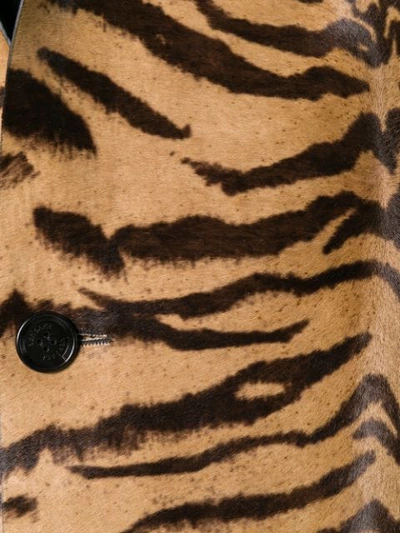 Shop Versace Tiger Striped Coat In Brown