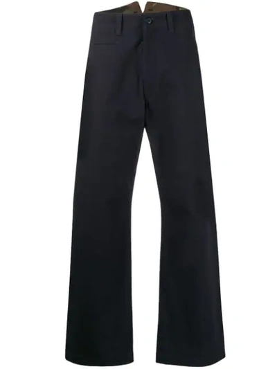 Shop Junya Watanabe Man Wide-leg Trousers - Blue