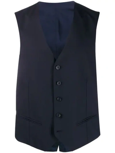 Shop Tonello Button Up Waistcoat In Blue