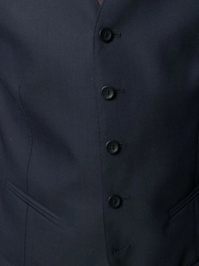 Shop Tonello Button Up Waistcoat In Blue