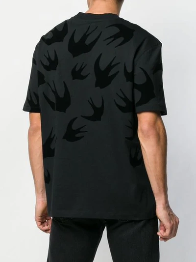 Shop Mcq By Alexander Mcqueen Swallow Print T-shirt In Black