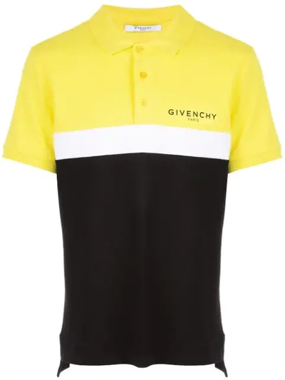 Shop Givenchy Colour-block Polo Shirt In Yellow