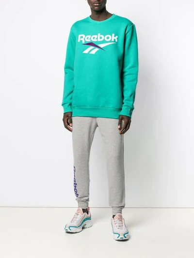 Shop Reebok Logo Print Sweatshirt - Green