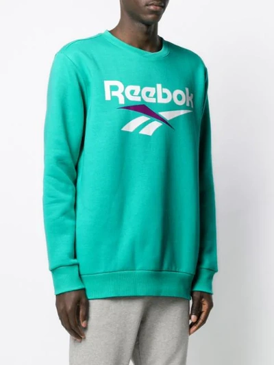 Shop Reebok Logo Print Sweatshirt - Green