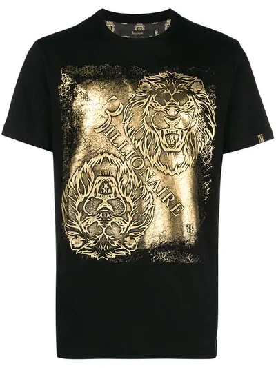 Shop Billionaire Lion Print T-shirt - Black