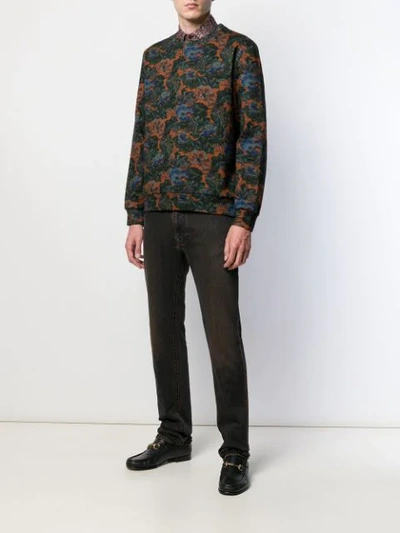 Shop Etro Floral Print Sweatshirt In Green