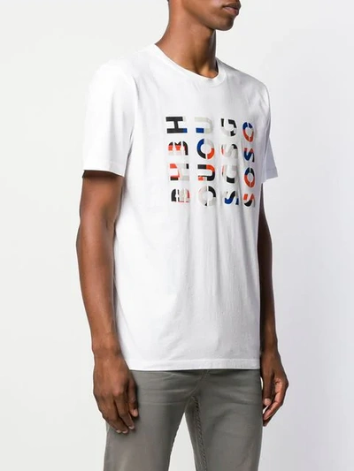 Shop Hugo Boss Logo Print T-shirt In White