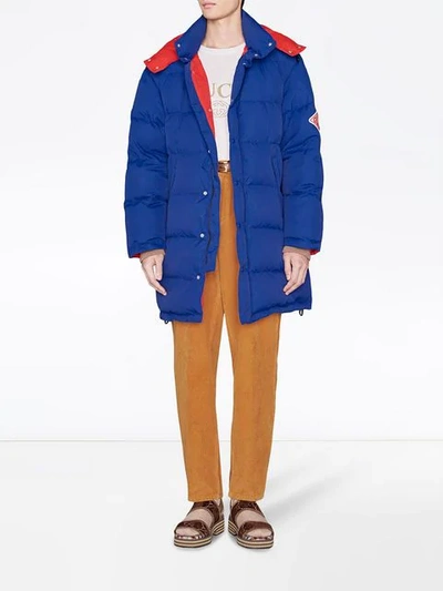 Shop Gucci Nylon Jacket With  Game Patch In Blue