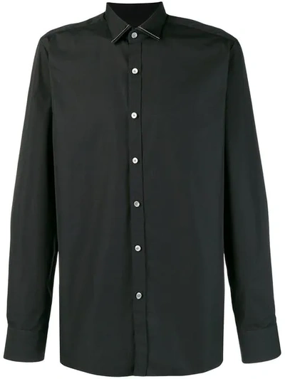 Shop Lanvin Detailed Collar Shirt In Black