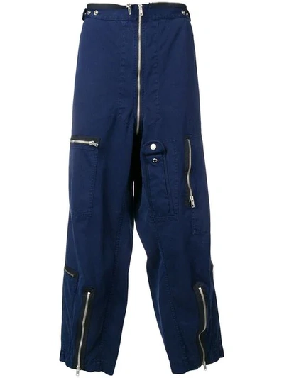 Shop Maison Margiela Multi-zip Trousers In Blue