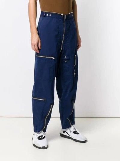 Shop Maison Margiela Multi-zip Trousers In Blue