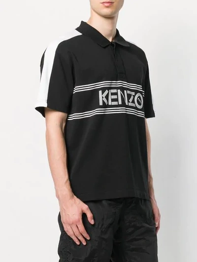 Shop Kenzo Logo Short-sleeve Polo Top In Black