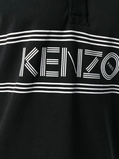 Shop Kenzo Logo Short-sleeve Polo Top In Black