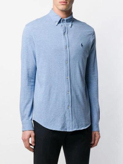 Shop Polo Ralph Lauren Button-down-hemd Mit Logostickerei In Blue
