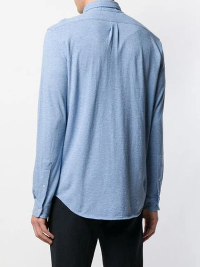 Polo Ralph Lauren Slim Fit Long Sleeve Poplin Button Down Shirt In Blue