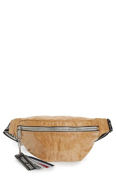 Shop Tommy Jeans Logo Tape Belt Bag In Natural