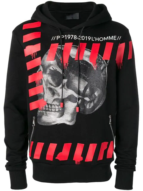 skull print hoodie