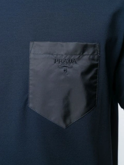 PRADA CHEST POCKET T-SHIRT - 蓝色