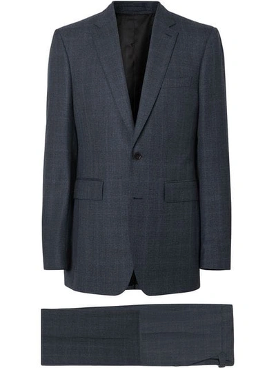 Shop Burberry Classic Fit Windowpane Check Wool Suit In Light Navy