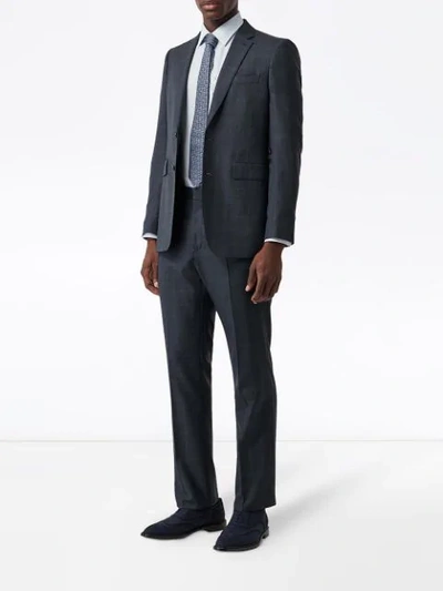 Shop Burberry Classic Fit Windowpane Check Wool Suit In Light Navy