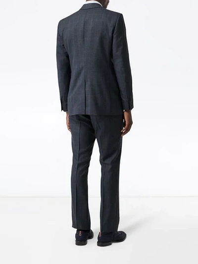 Shop Burberry Classic Fit Windowpane Check Wool Suit In Light Navy