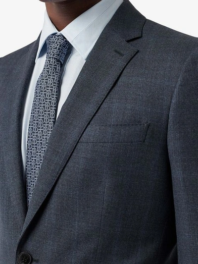 Shop Burberry Classic Fit Windowpane Check Wool Suit In Light Navy