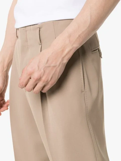 Shop Gucci Relaxed Turn-up Cuff Trousers In Neutrals