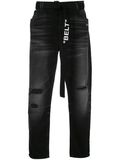 Shop Off-white Low-crotch Straight-leg Jeans In Black