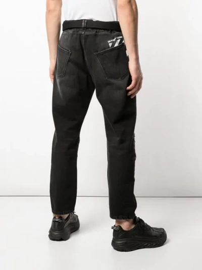 OFF-WHITE LOW-CROTCH STRAIGHT-LEG JEANS - 黑色