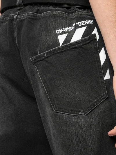 OFF-WHITE LOW-CROTCH STRAIGHT-LEG JEANS - 黑色