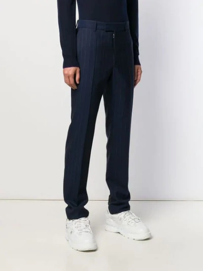 Shop Maison Margiela Striped Tailored Trousers In 470f Blue Navy White Stripes