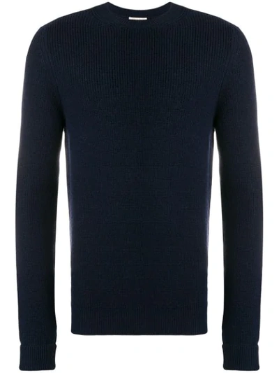 Shop Al Duca D'aosta Rib Knit Fitted Sweater In Blue