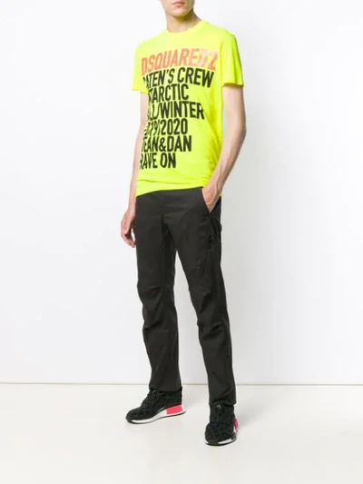 Shop Dsquared2 Printed T-shirt In Yellow