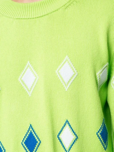Shop Namacheko Geometric Knit Sweater In Green
