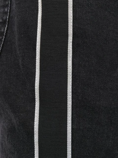 Shop Cavalli Class Stripe Detail Slim-fit Jeans In Black