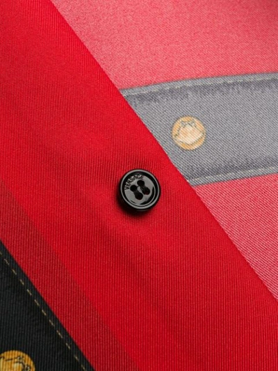 Shop Versace Buckle Belt Print Shirt In Red