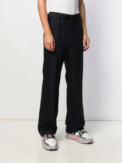 Shop Maison Margiela Flared Tailored Trousers In 511f Dark Blue