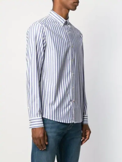 Shop Michael Michael Kors Pinstripe Button-up Shirt In Blue