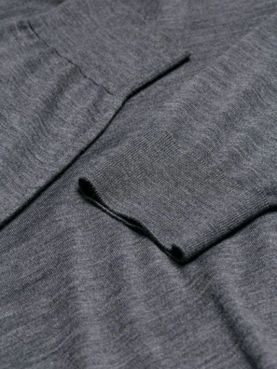 Shop Prada V-neck Fine Knit Jumper In Grey