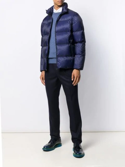 Shop Herno Padded Shell Coat In Blue